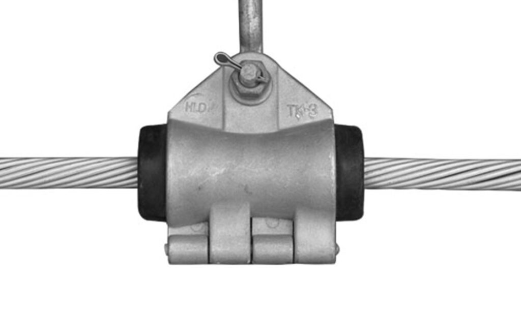 Suspension clamp as used in overhead transmission lines