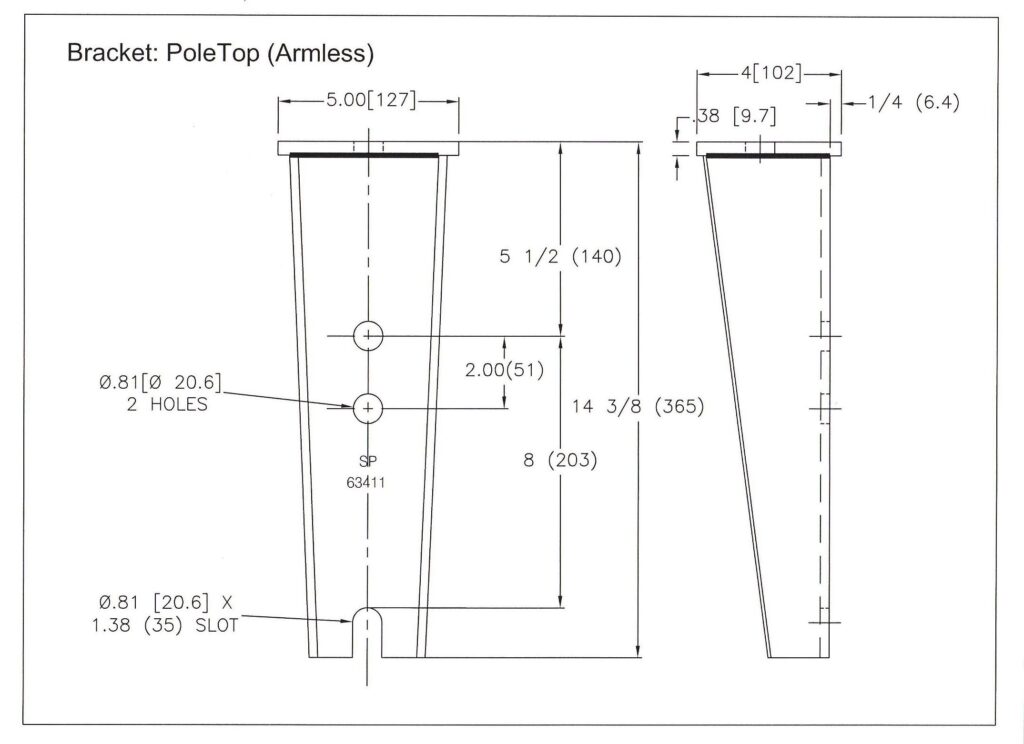 evaluate the various features of the pole top bracket