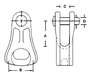assess the various features of the thimble clevis