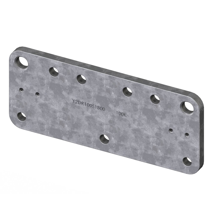 Yoke plates support and stabilize components in industrial equipment