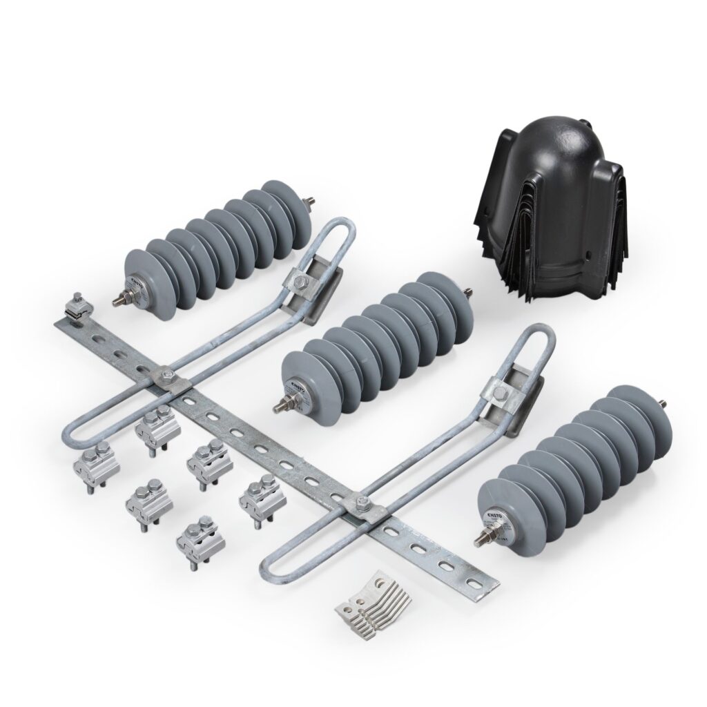 Surge arrester installation components