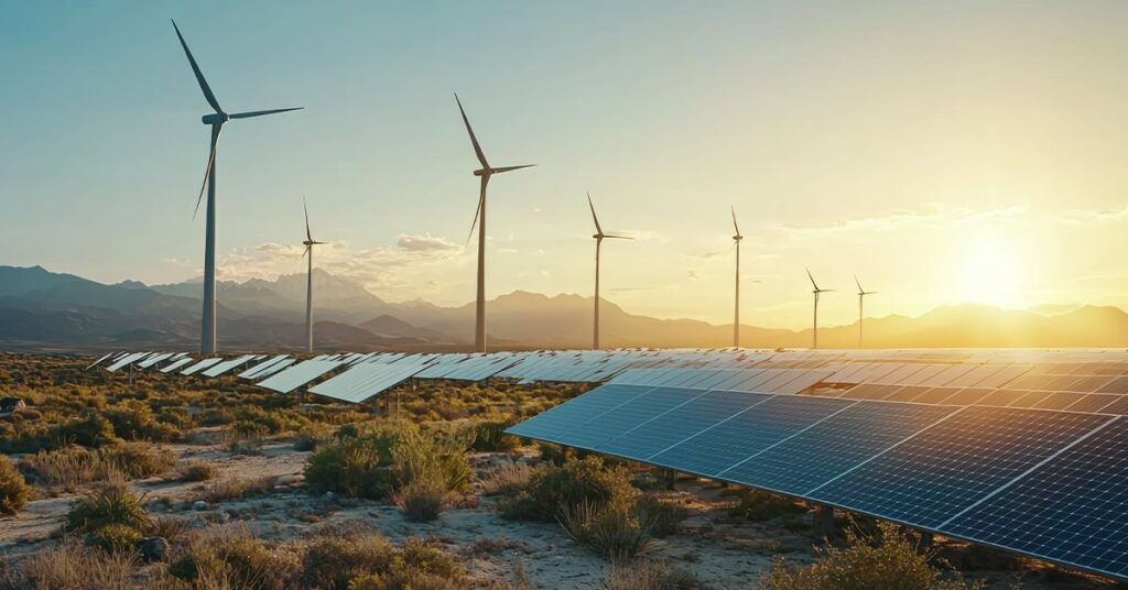 Modern solar and wind infrastructure