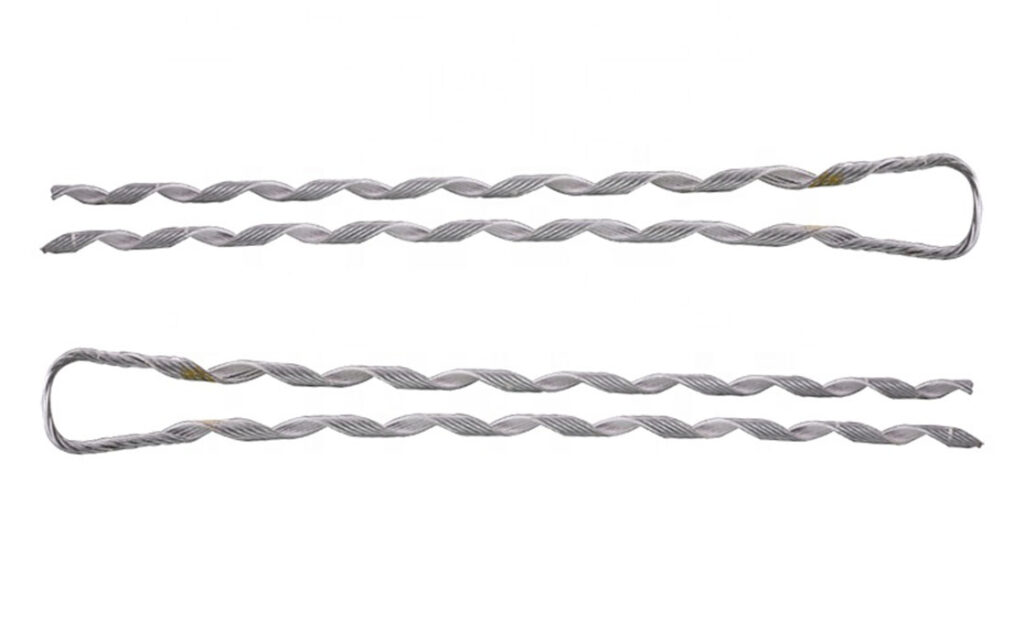 Preformed tension clamps transfer axial tension loads from conductors