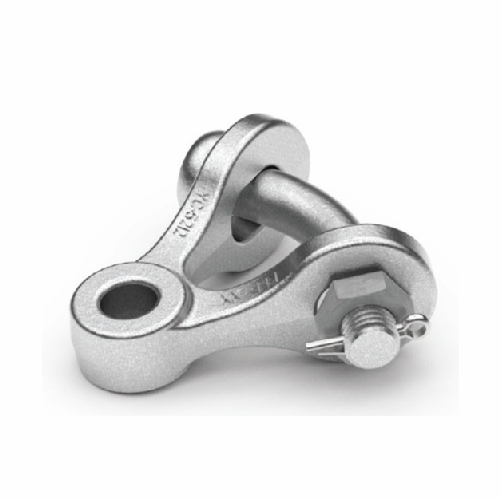 Y-clevis eye connect suspension insulators and tower fittings