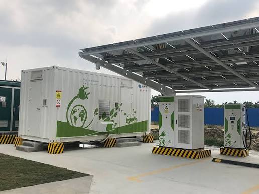 BESS supporting EV charging station