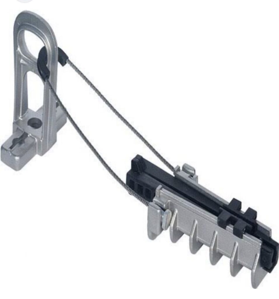 ABC deadend clamps anchor the bundled cable to poles